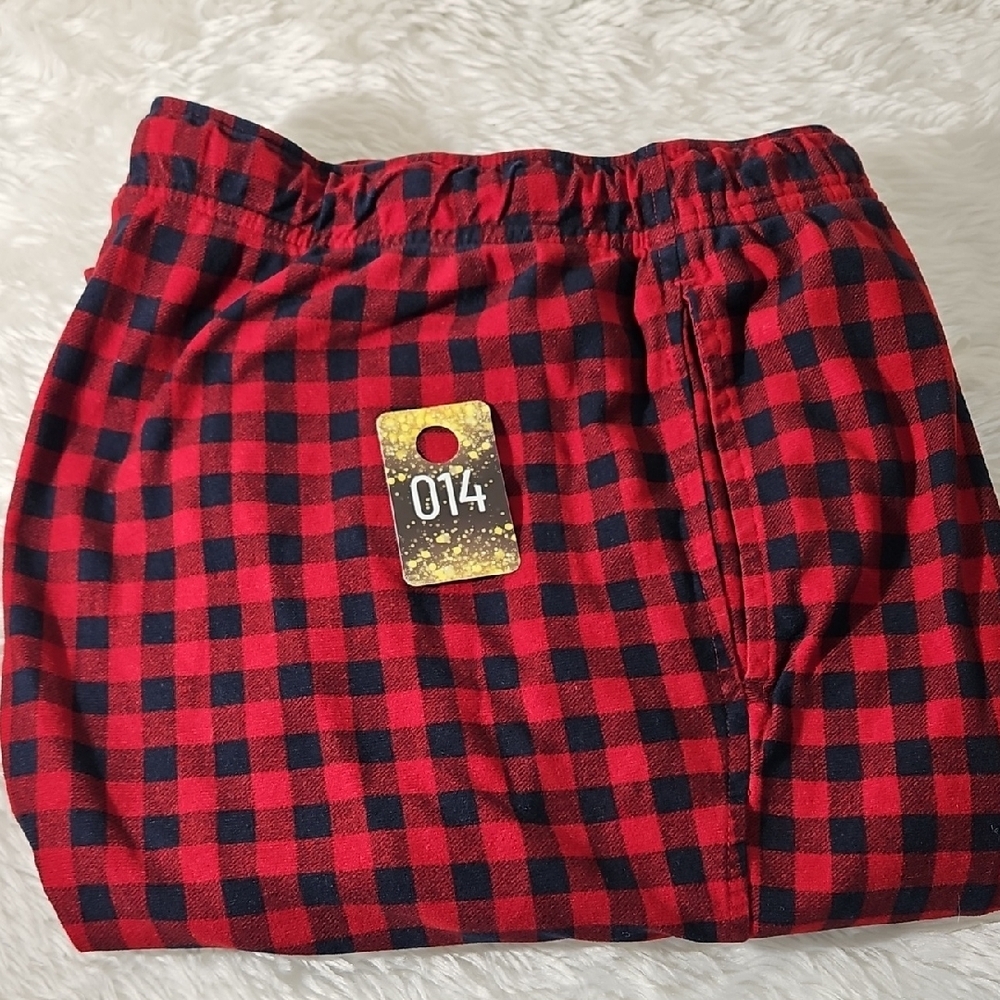 Nautica Kids Red and Black Plaid Pajama Bottoms Size Small